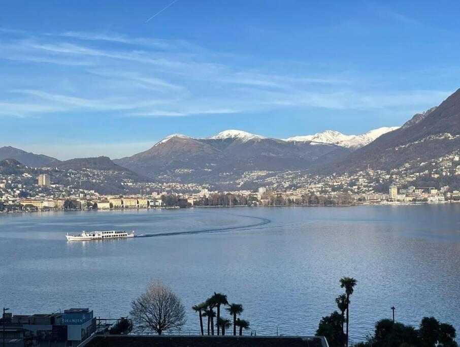 Alloggio Con Favolosa Vista Lago Lugano Парадизо Екстериор снимка
